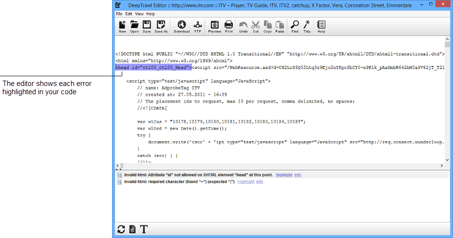DeepTrawl v4, HTML Compatibility Software Screenshot