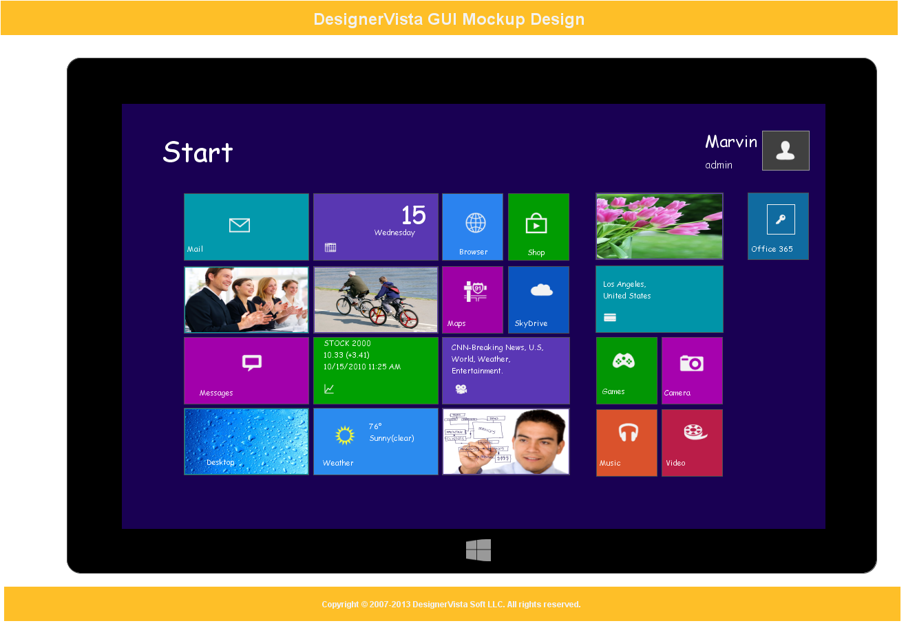 Graphic Design Software, DesignerVista GUI Mockup Software Screenshot