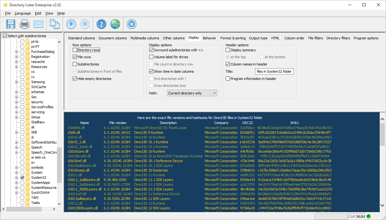 Directory Lister Pro, Software Utilities Screenshot
