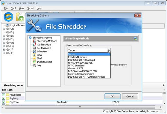 Disk Doctors File Shredder, Security Software Screenshot