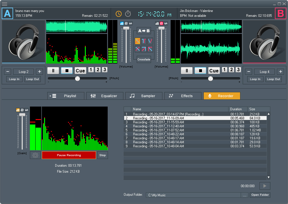 DJ Mix Studio, Audio Software Screenshot