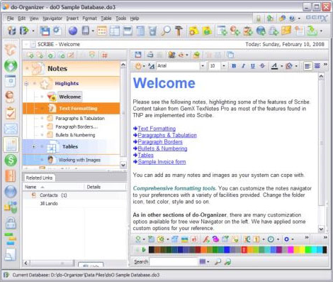 do ORGANIZER, Productivity Software Screenshot