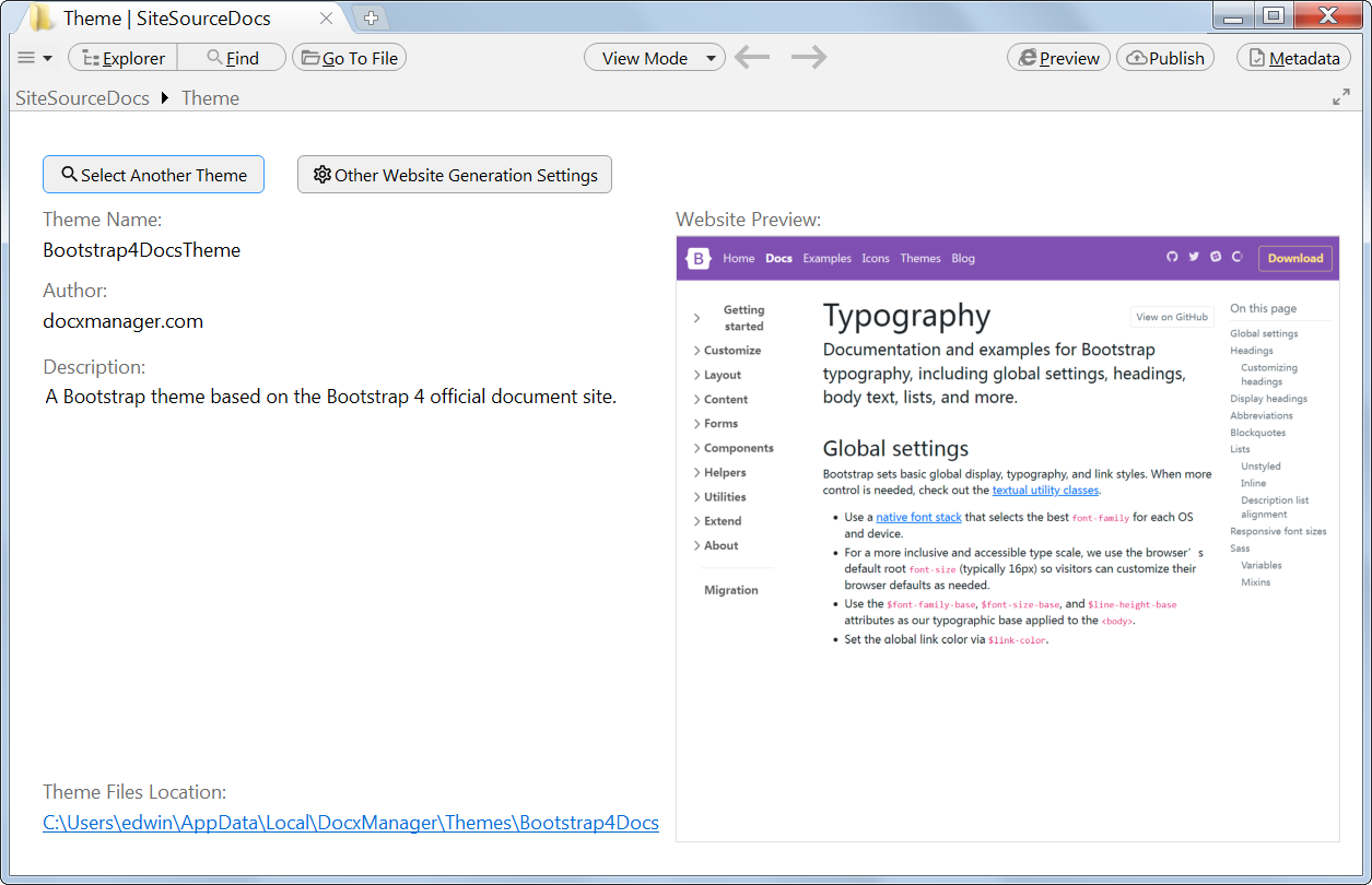 DocxManager for Word, Development Software Screenshot
