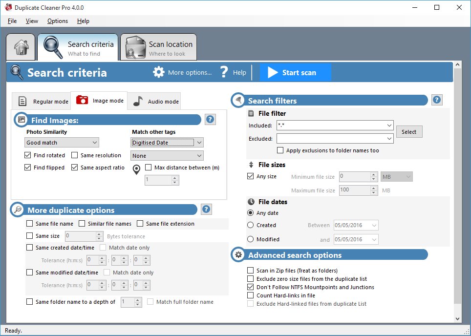 Duplicate Cleaner Pro, Software Utilities Screenshot