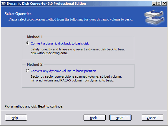 Dynamic Disk Converter Professional Edition Screenshot
