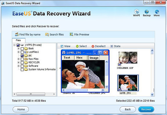 Recovery Software Screenshot