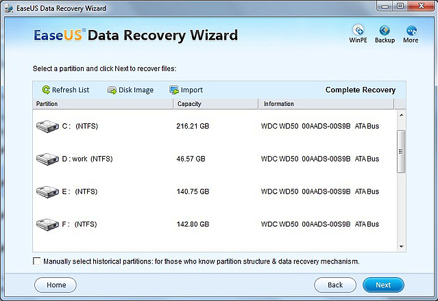EASEUS Data Recovery Wizard, Software Utilities Screenshot