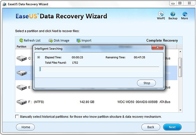 Software Utilities, EASEUS Data Recovery Wizard Screenshot