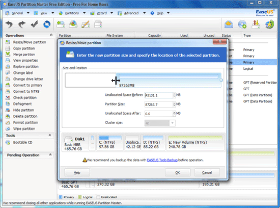EaseUS Partition Master Professional, Software Utilities Screenshot