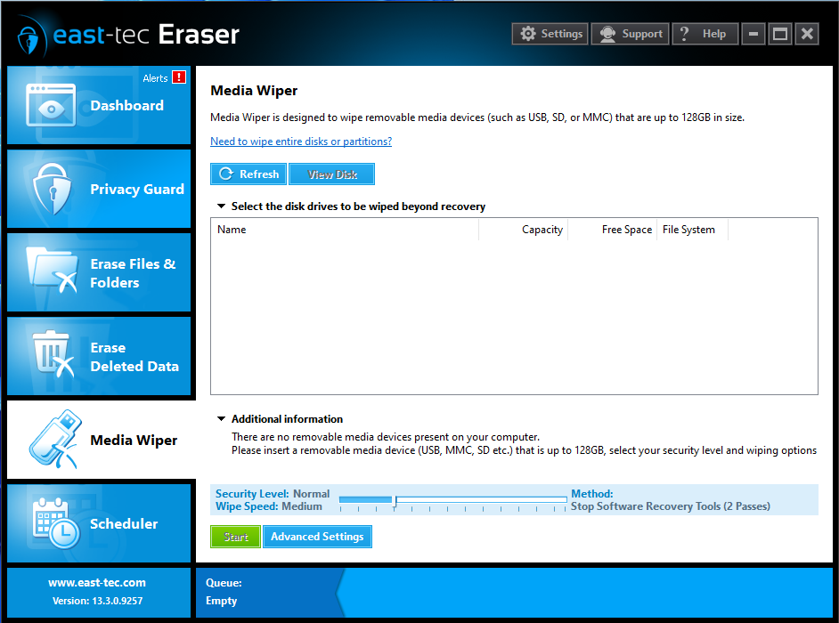 east-tec Eraser, Security Software Screenshot