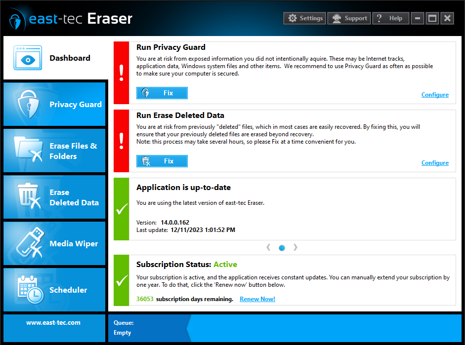 east-tec Eraser Screenshot