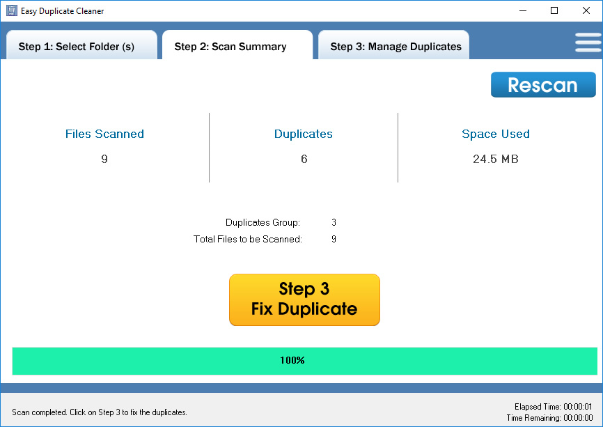 Easy Duplicate Cleaner, Duplicate Files Software Screenshot
