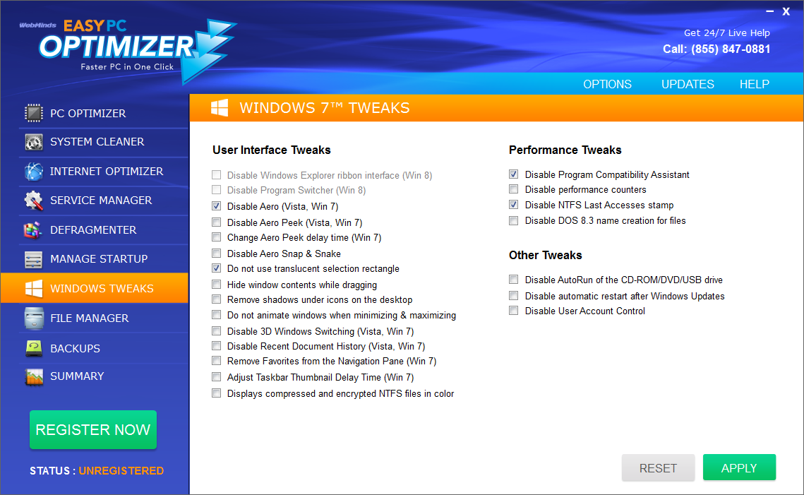 Software Utilities, PC Optimization Software Screenshot