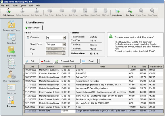 Easy Time Tracking Pro, Business & Finance Software Screenshot