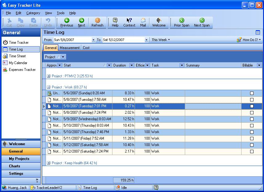 Easy Tracker Lite -Personal Time Manager Time Tracking Software