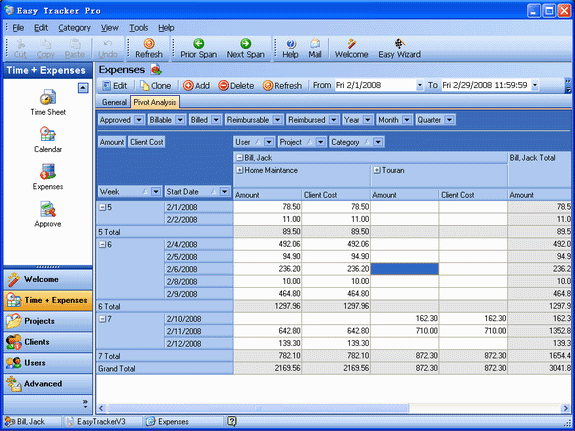 Productivity Software, Time Tracking Software Screenshot