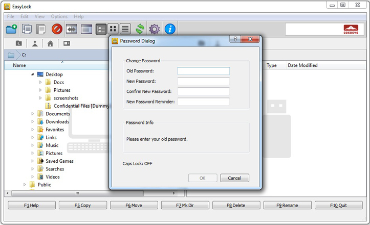 EasyLock - Portable Data Encryption, Access Restriction Software Screenshot