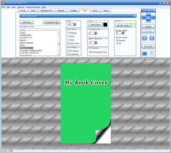 eBook Cover Maker Pro, Graphic Design Software Screenshot