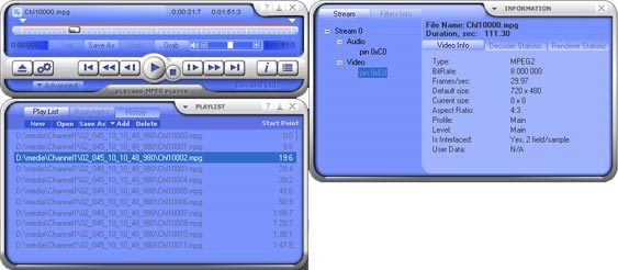 Elecard MPEG Player, Video Player Software Screenshot