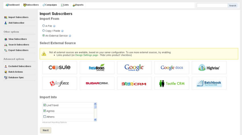 Email Marketing Software, Internet Software Screenshot