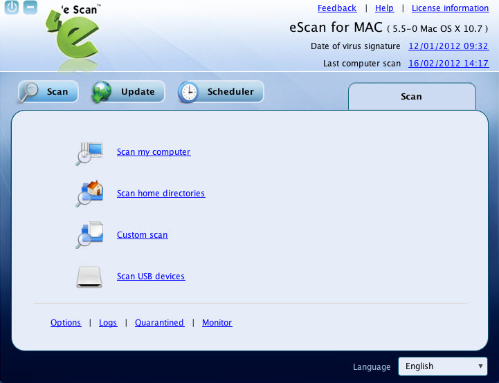 eScan Anti-Virus Security for Mac Screenshot