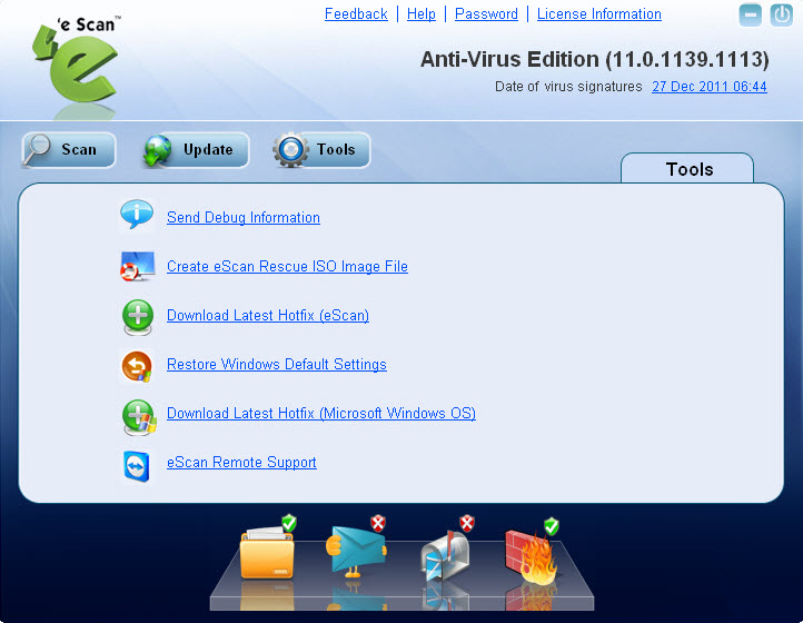 Access Restriction Software, eScan Antivirus (AV) Home User Version Screenshot