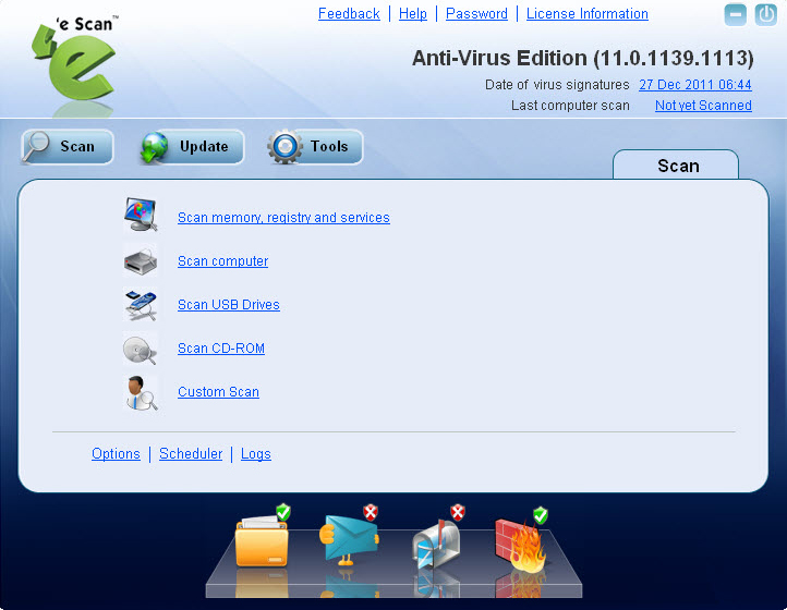 eScan Antivirus (AV) Home User Version, Security Software Screenshot