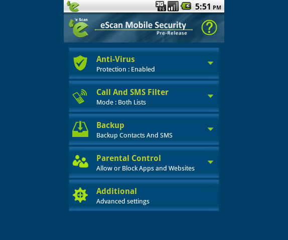 eScan Mobile Security for Android Screenshot