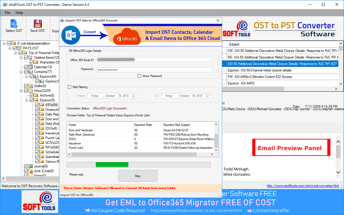 eSoftTools OST to PST Converter, Security Software Screenshot