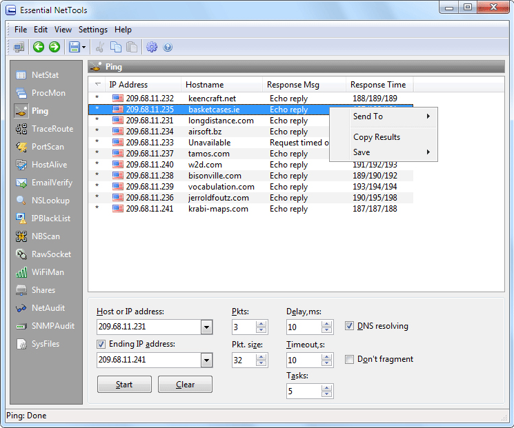 Essential NetTools, Network Software Screenshot