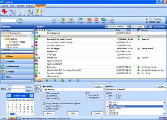 Internet Software, EverDesk Mail Screenshot