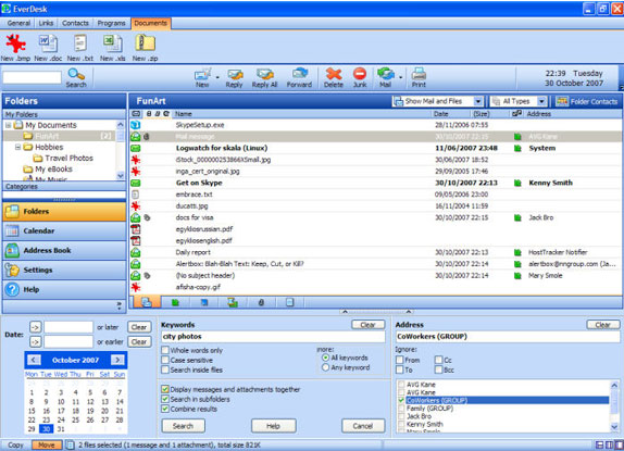 Email Tools Software, EverDesk Optima Screenshot