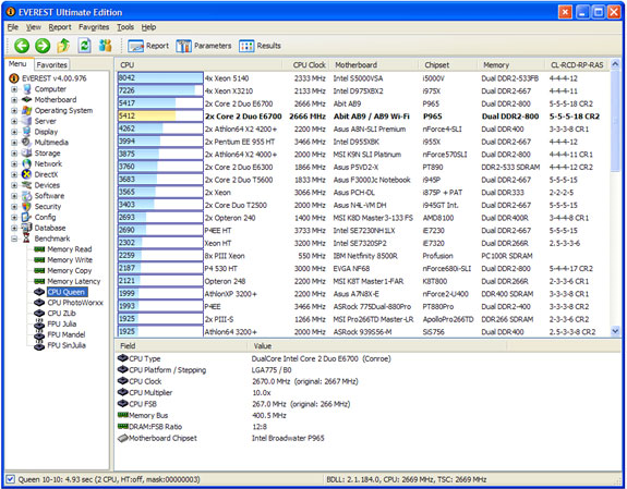 Software Utilities, EVEREST Ultimate Edition (Personal) Screenshot