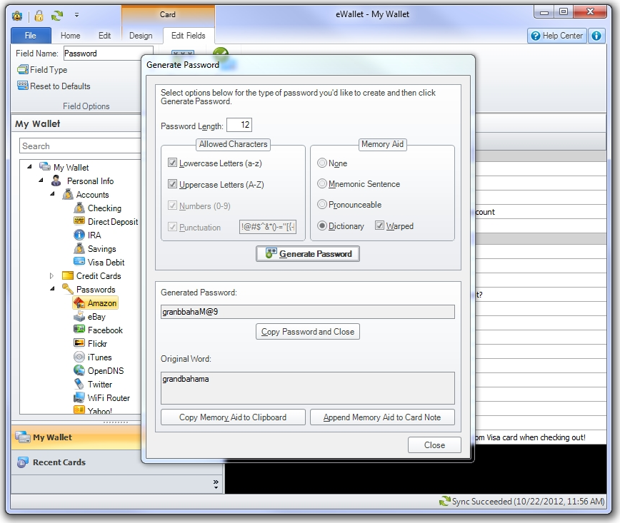 eWallet, Password Manager Software Screenshot