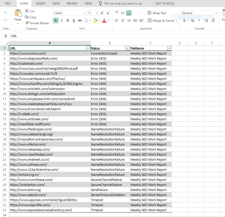 Excel Url Validator, Business & Finance Software Screenshot