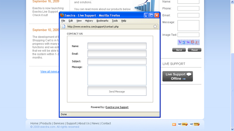 Exectra Live Support, Business & Finance Software Screenshot