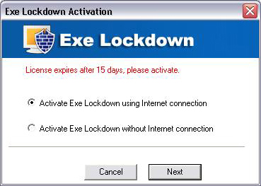 Executable Lockdown, Security Software, Activity Monitoring Software Screenshot