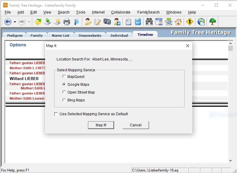 Other Utilities Software, Family Tree Heritage Gold Screenshot
