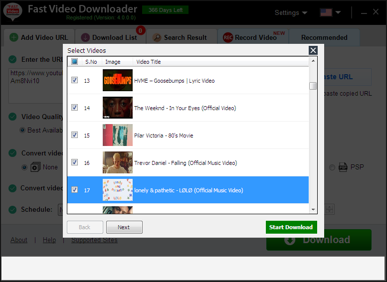 YouTube Downloader Software Screenshot