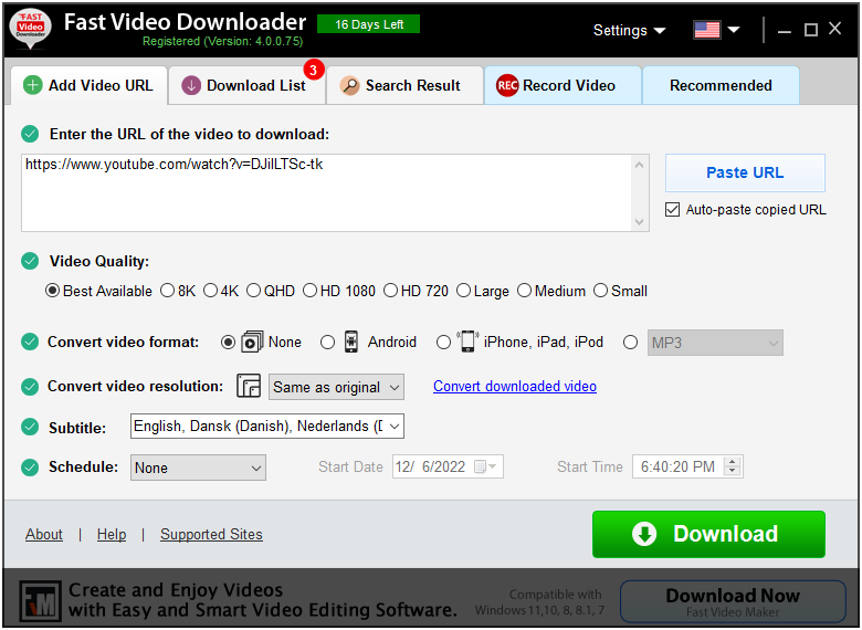 Fast Video Downloader Screenshot