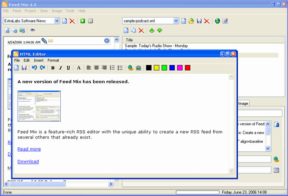 Feed Mix, RSS Software Screenshot