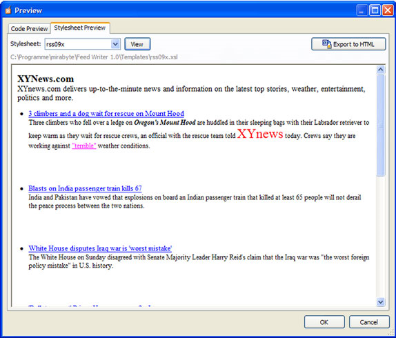 RSS Software, Feed Writer Deskop RSS Editor Screenshot