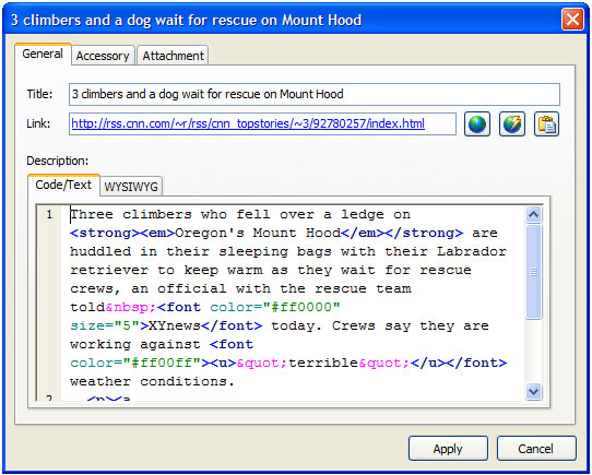 Feed Writer Deskop RSS Editor, RSS Software Screenshot