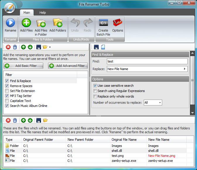 File Renamer Turbo Screenshot