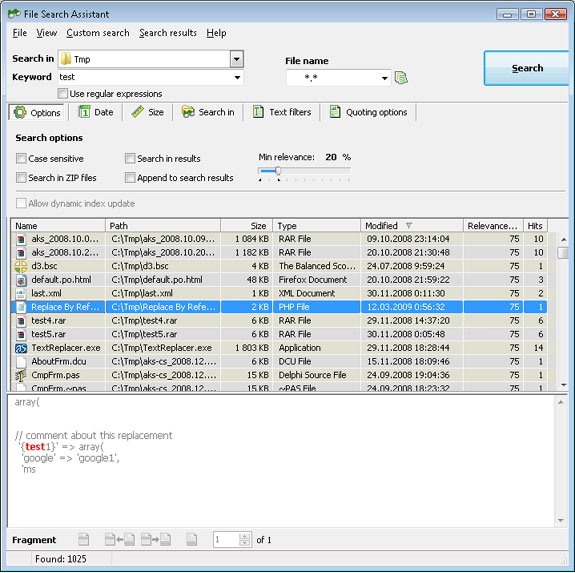 File Search Assistant Screenshot