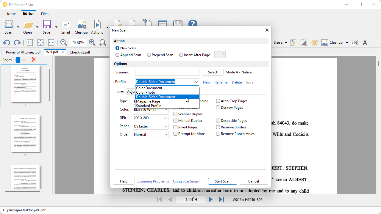 Document Management Software, FileCenter Scan Screenshot