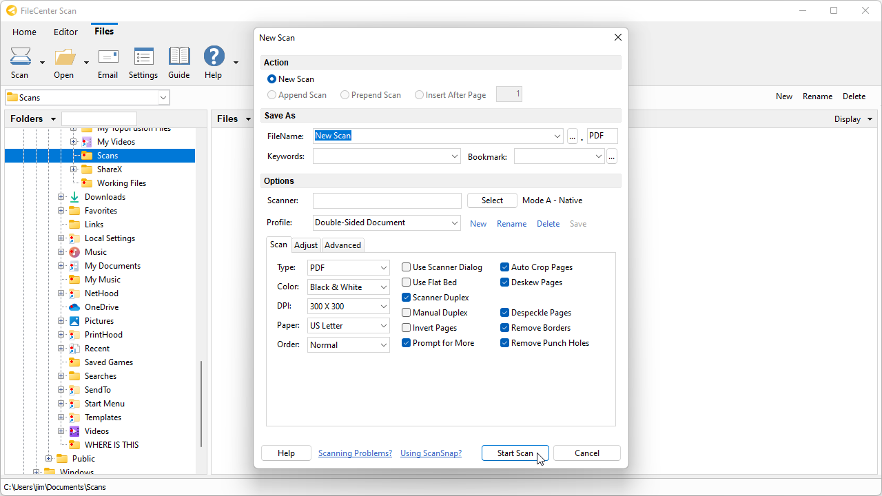 Productivity Software, FileCenter Scan Screenshot