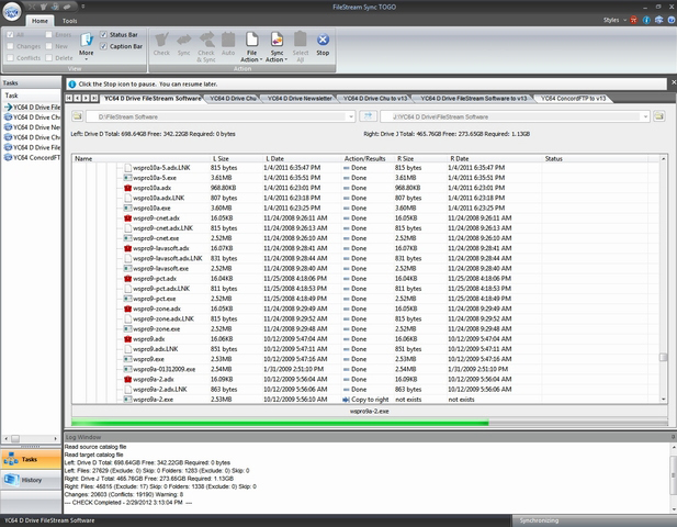 FileStream Sync TOGO, Security Software Screenshot