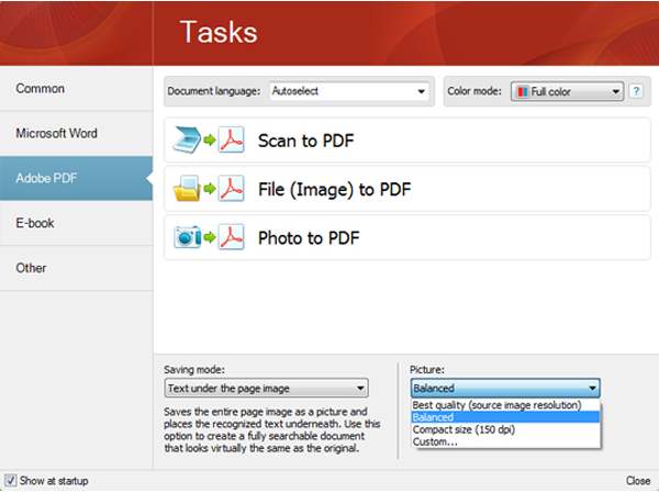 PDF Conversion Software, FineReader 11 Professional Screenshot