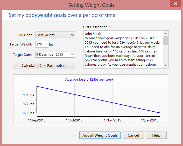 Fitness Assistant, Productivity Software Screenshot